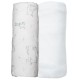 Lot de 2 draps housses 60x120 cm BLANC AVENUE Aqua/Blanc