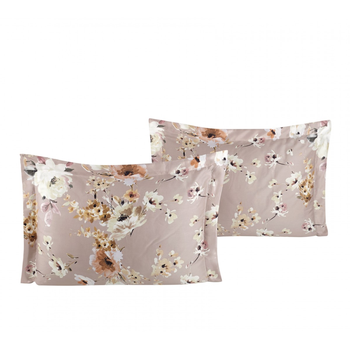 Lot de 2 Taies d'oreiller 50x70 cm satin de coton AKI