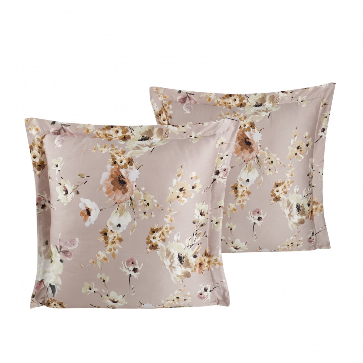 Lot de 2 Taies d'oreiller 63X63 cm satin de coton AKI
