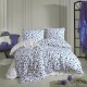 Parure de lit 100% coton AMOUR bleu