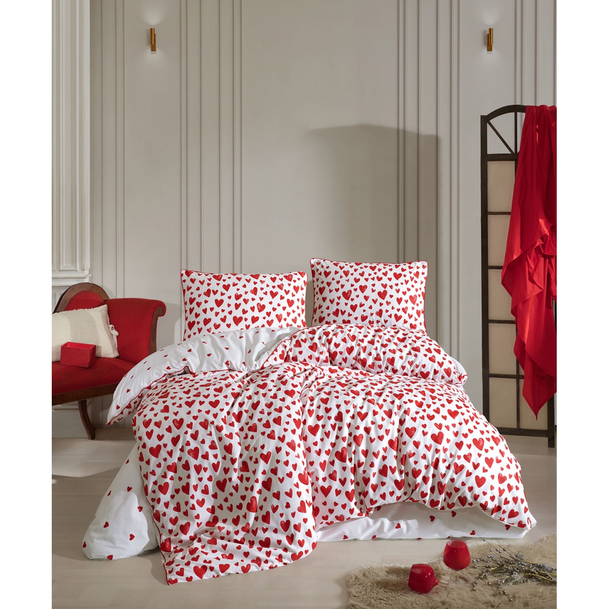 Parure de lit 100% coton AMOUR