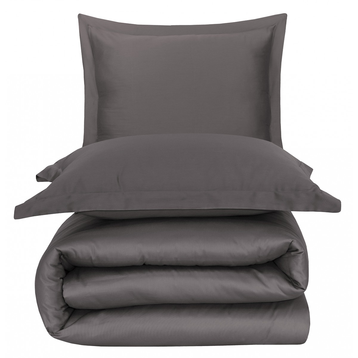 Parure de lit satin de coton anthracite
