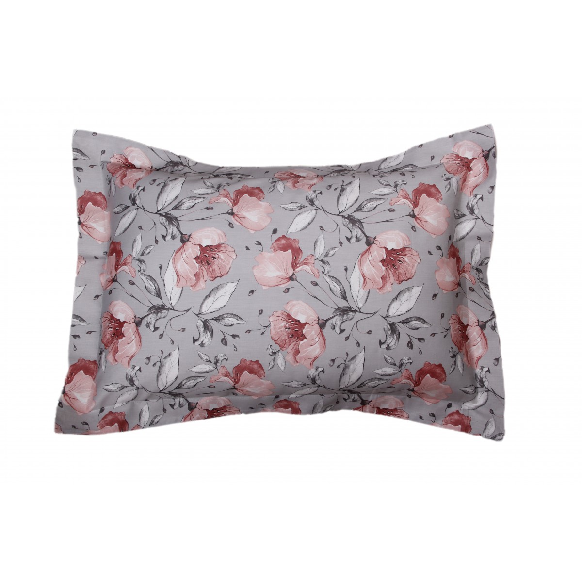 Taie d'oreiller 50x70 cm satin de coton FLORAL