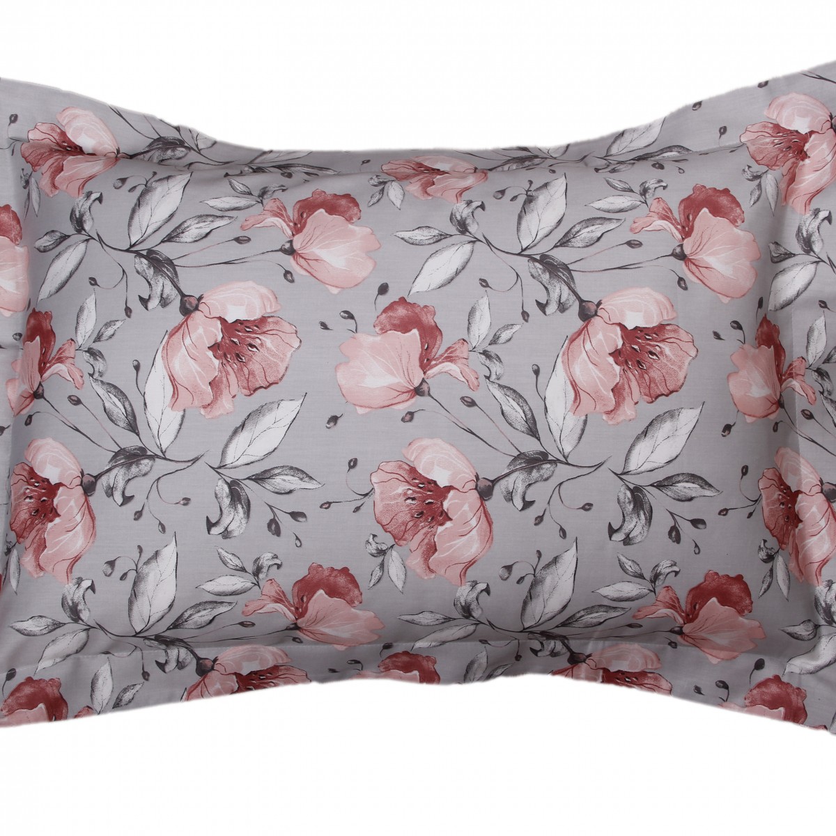 Taie d'oreiller 50x70 cm satin de coton FLORAL