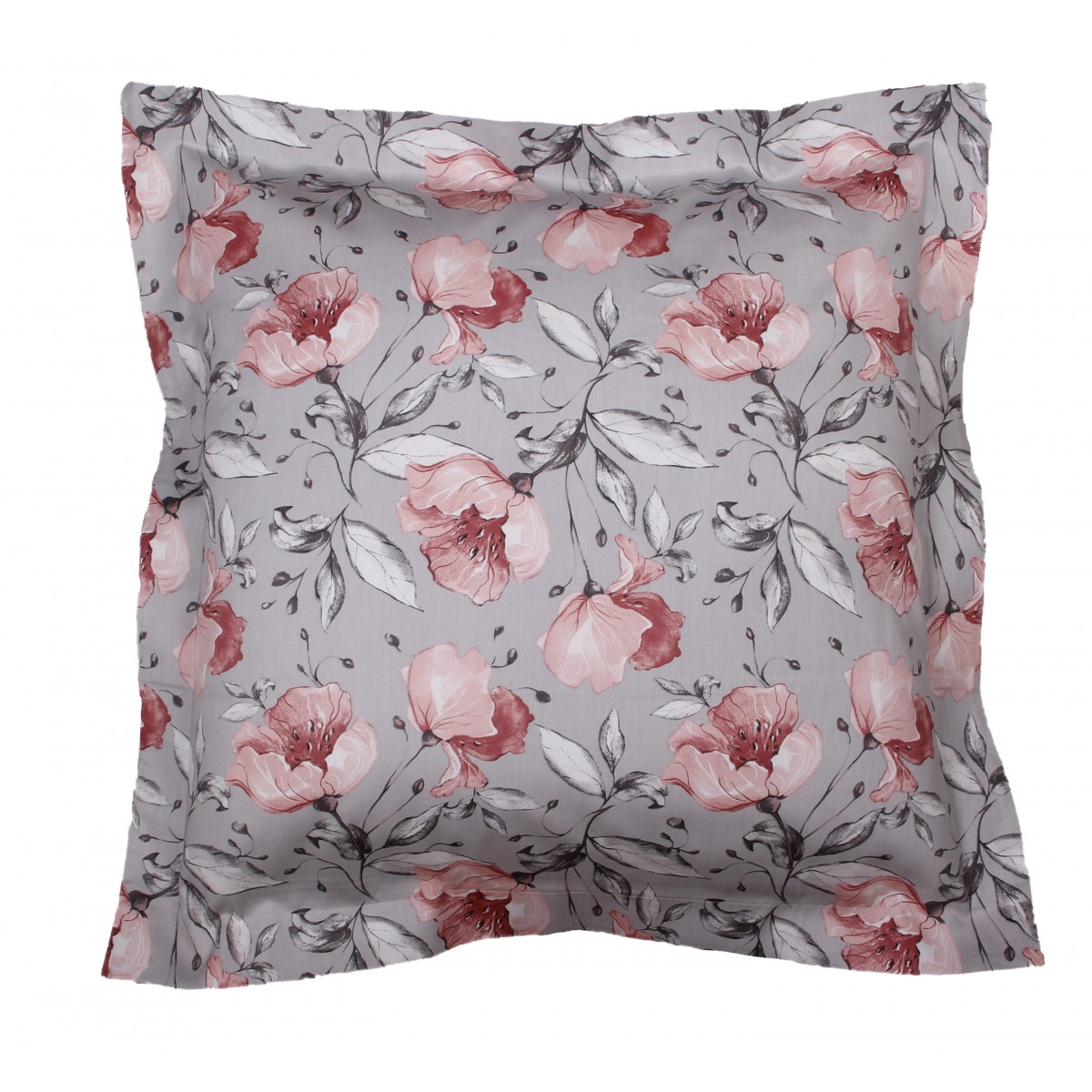 Taie d'oreiller 63x63 satin de coton FLORAL