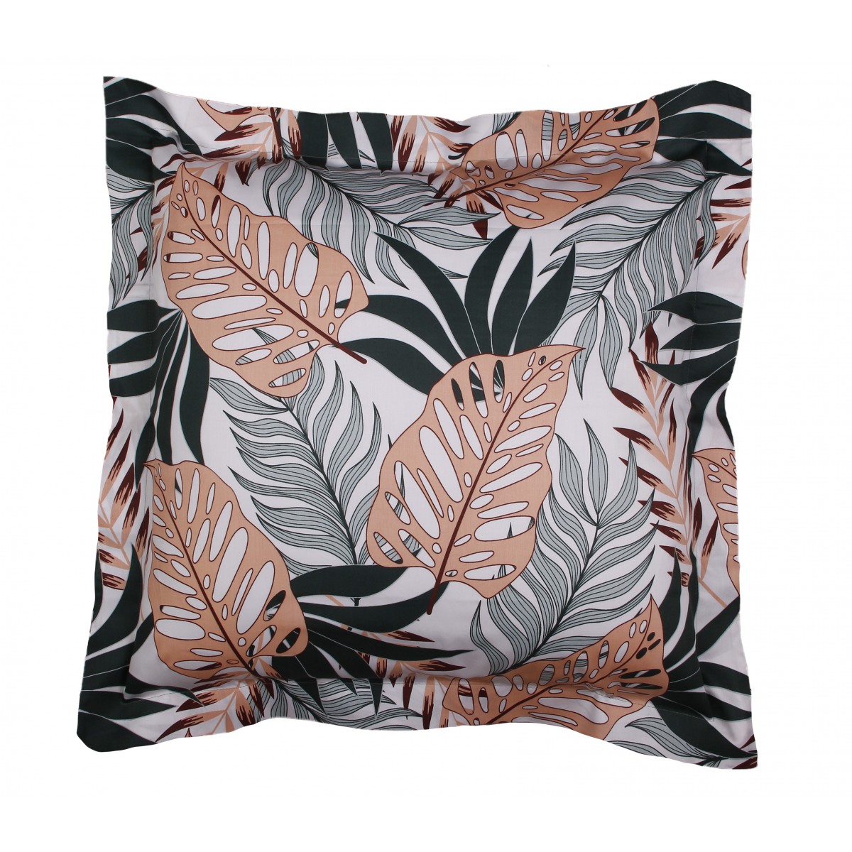 Taie d'oreiller 63x63 satin de coton TROPICAL