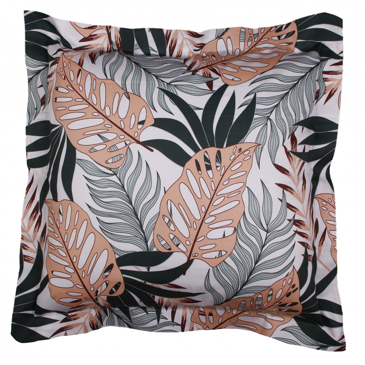 Taie d'oreiller 63x63 satin de coton TROPICAL