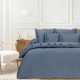 Parure de lit satin de coton bleu