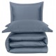 Parure de lit satin de coton bleu