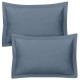 Lot de 2 Taies d'oreiller 50x70 cm satin de coton bleu