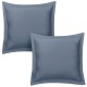 Lot de 2 Taies d'oreiller 63x63 cm satin de coton bleu