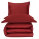 Parure de lit satin de coton bordeaux