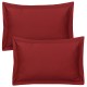 Lot de 2 Taies d'oreiller 50x70 cm satin de coton bordeaux
