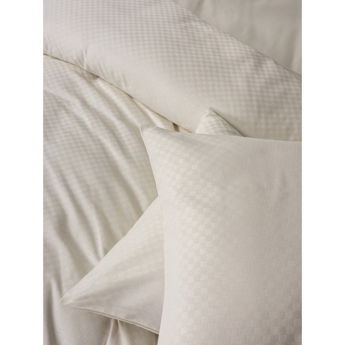 Parure de lit 100% Coton Jacquard crème