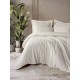 Parure de lit 100% Coton Jacquard crème