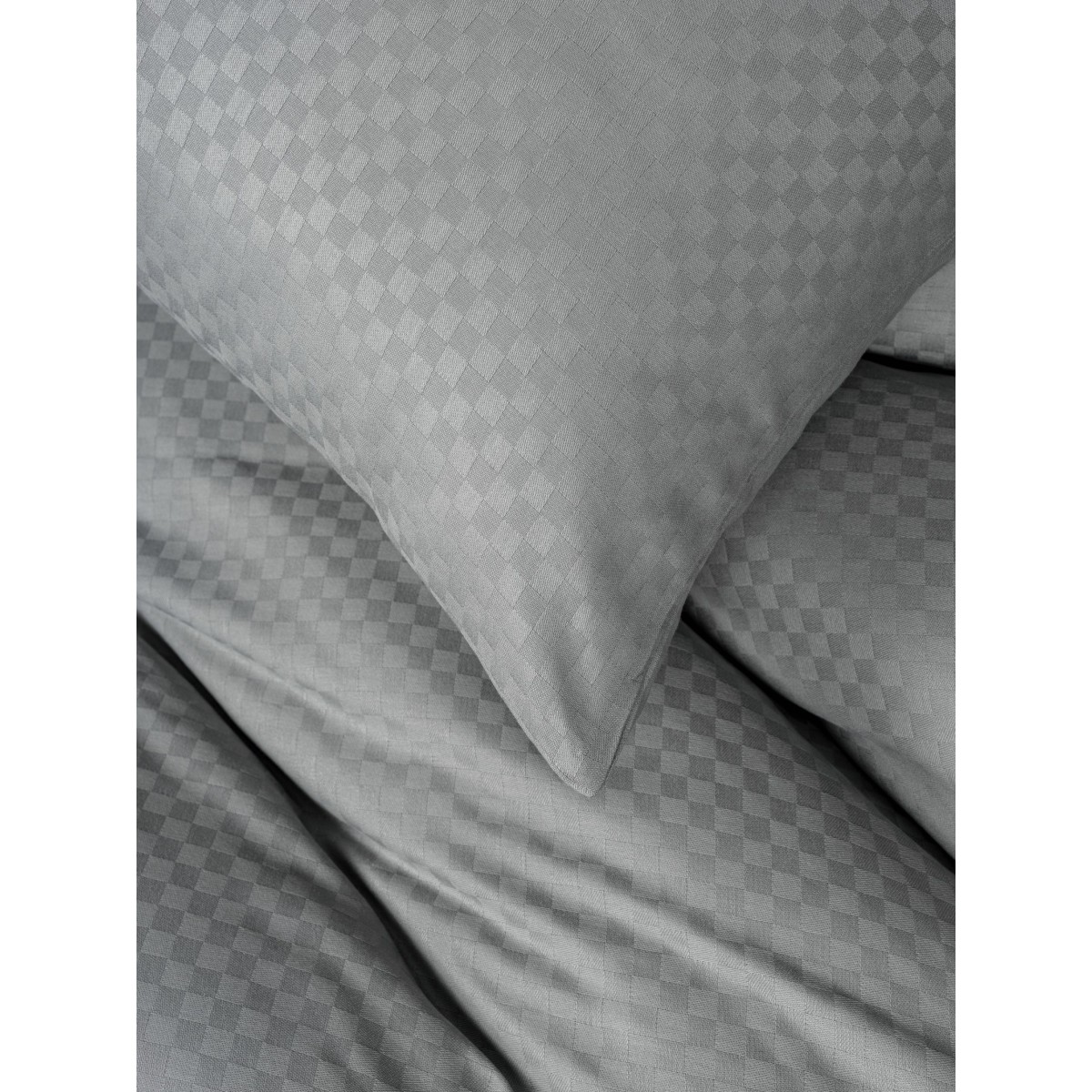 Parure de lit 100% Coton Jacquard gris