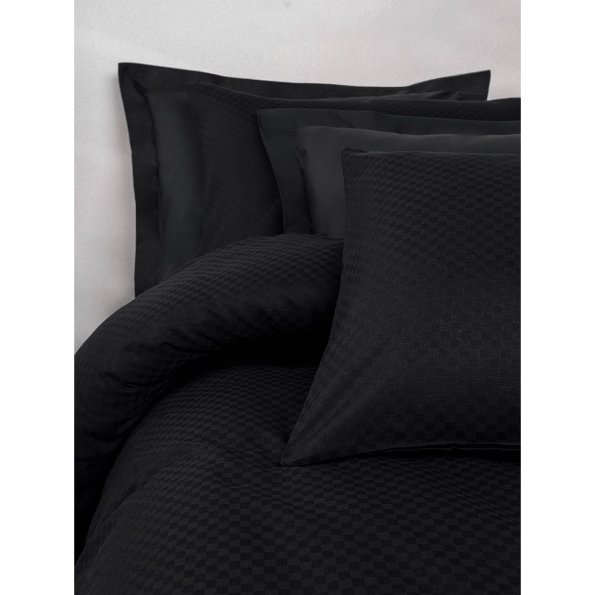 Parure de lit 100% Coton Jacquard noir