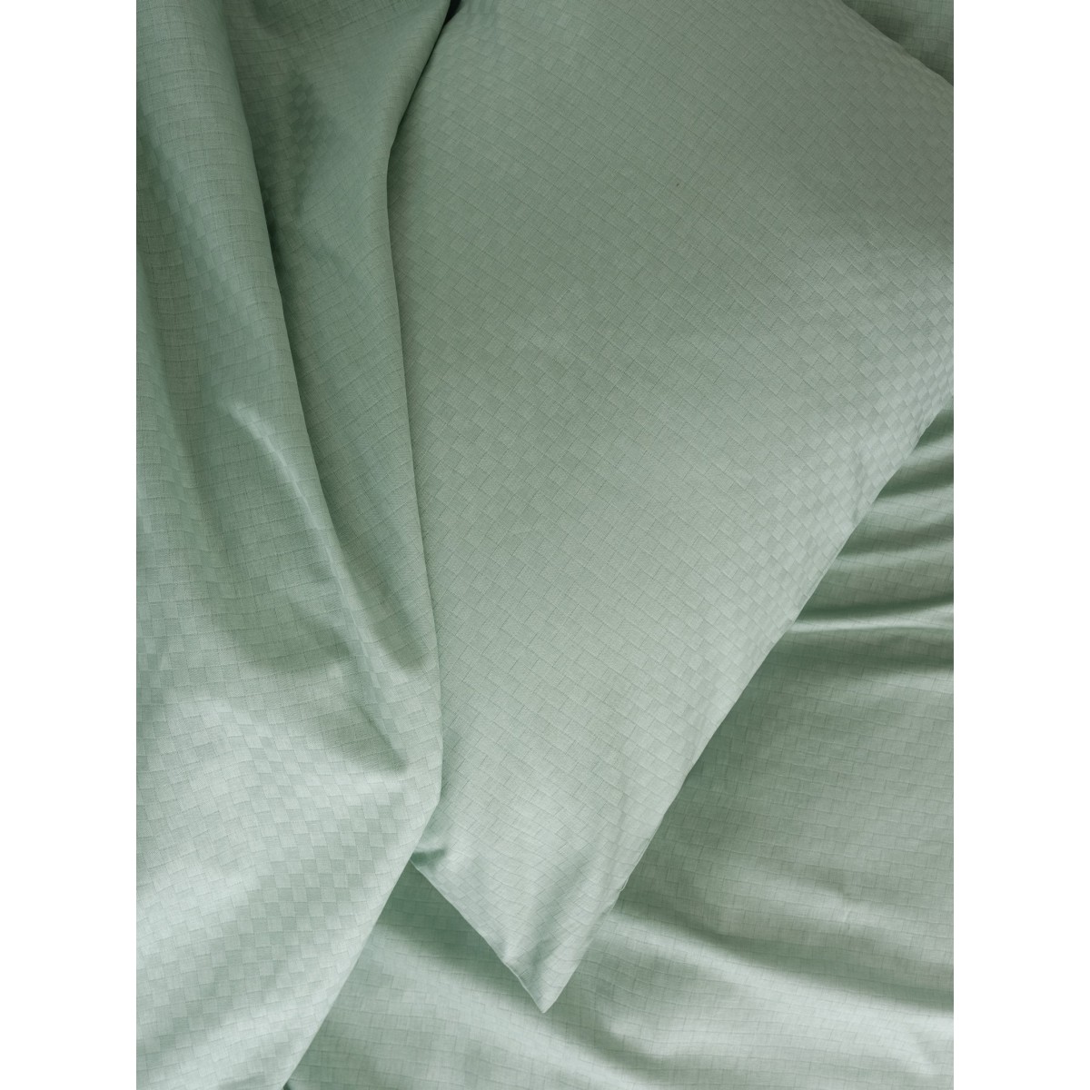 Parure de lit 100% Coton Jacquard sauge