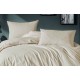 Parure de lit - Satin de coton beige rayé