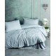 Parure de lit - Satin de coton gris rayé