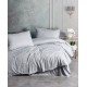 Parure de lit - Satin de coton gris rayé