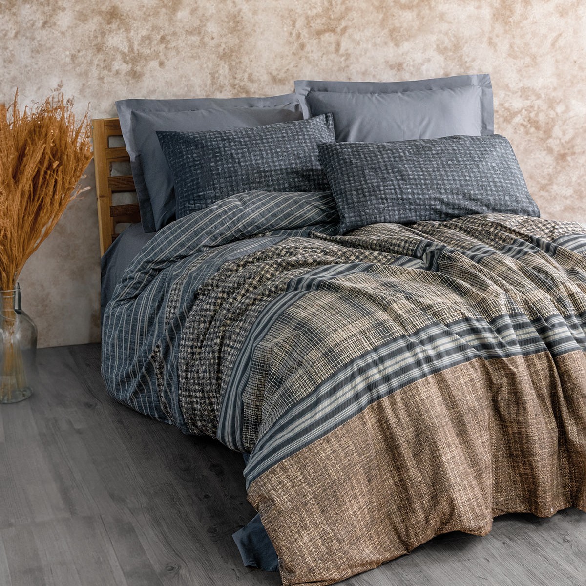 Parure de lit 100% coton TIMBRE