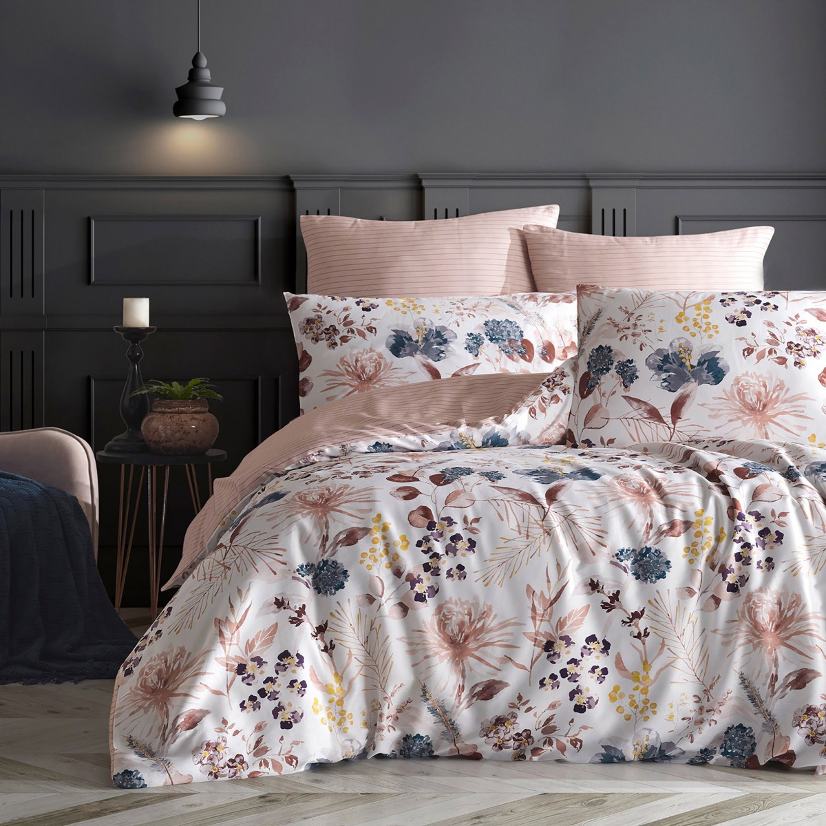 Parure de lit 100% coton LILY-PINK