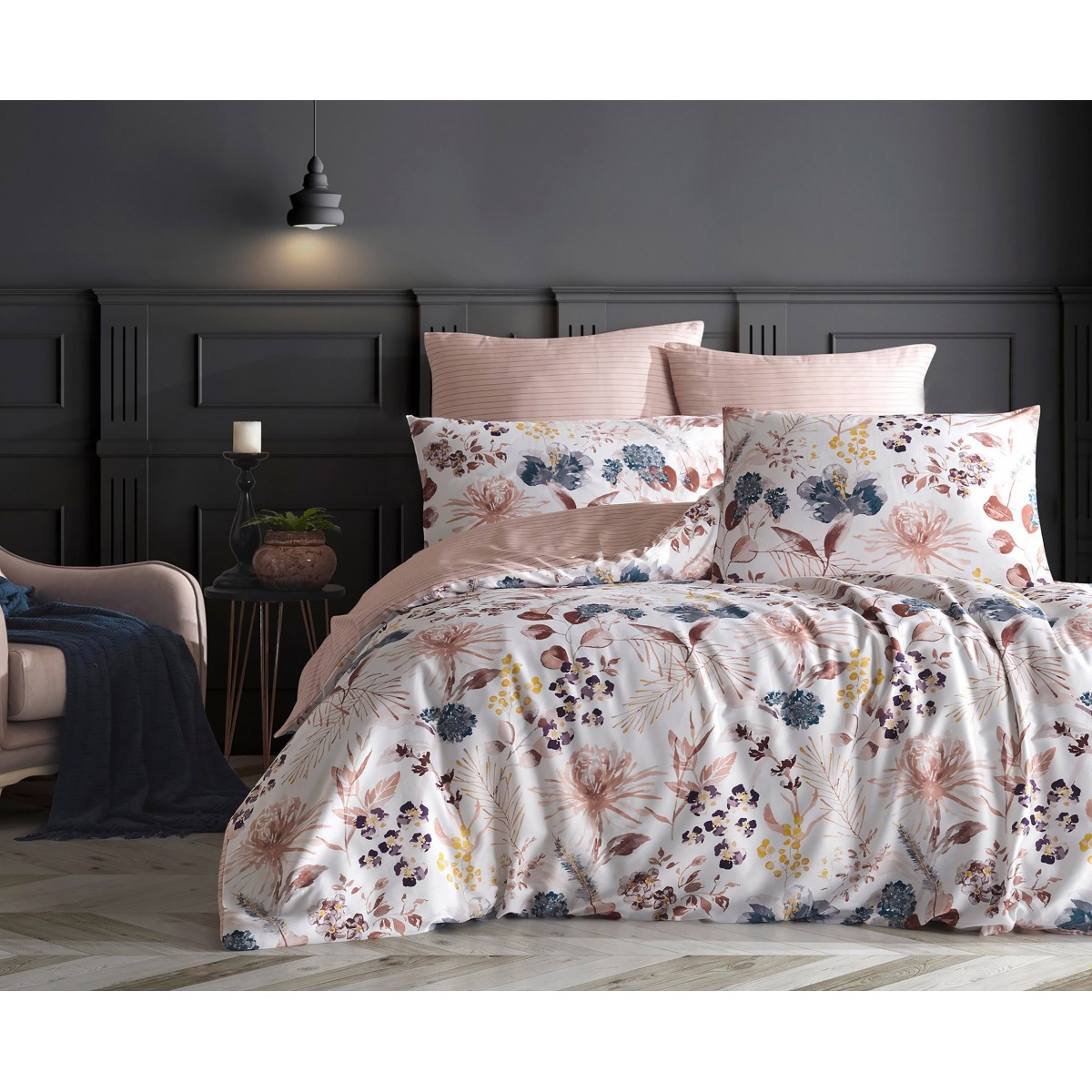 Parure de lit 100% coton LILY-PINK