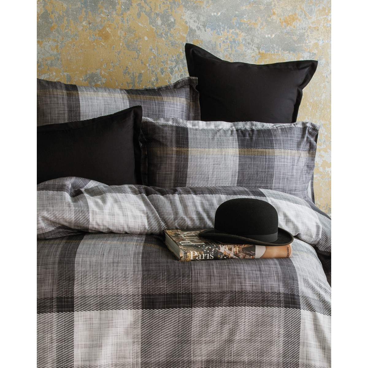 Parure de lit 240X220 cm satin de coton DUNLOE
