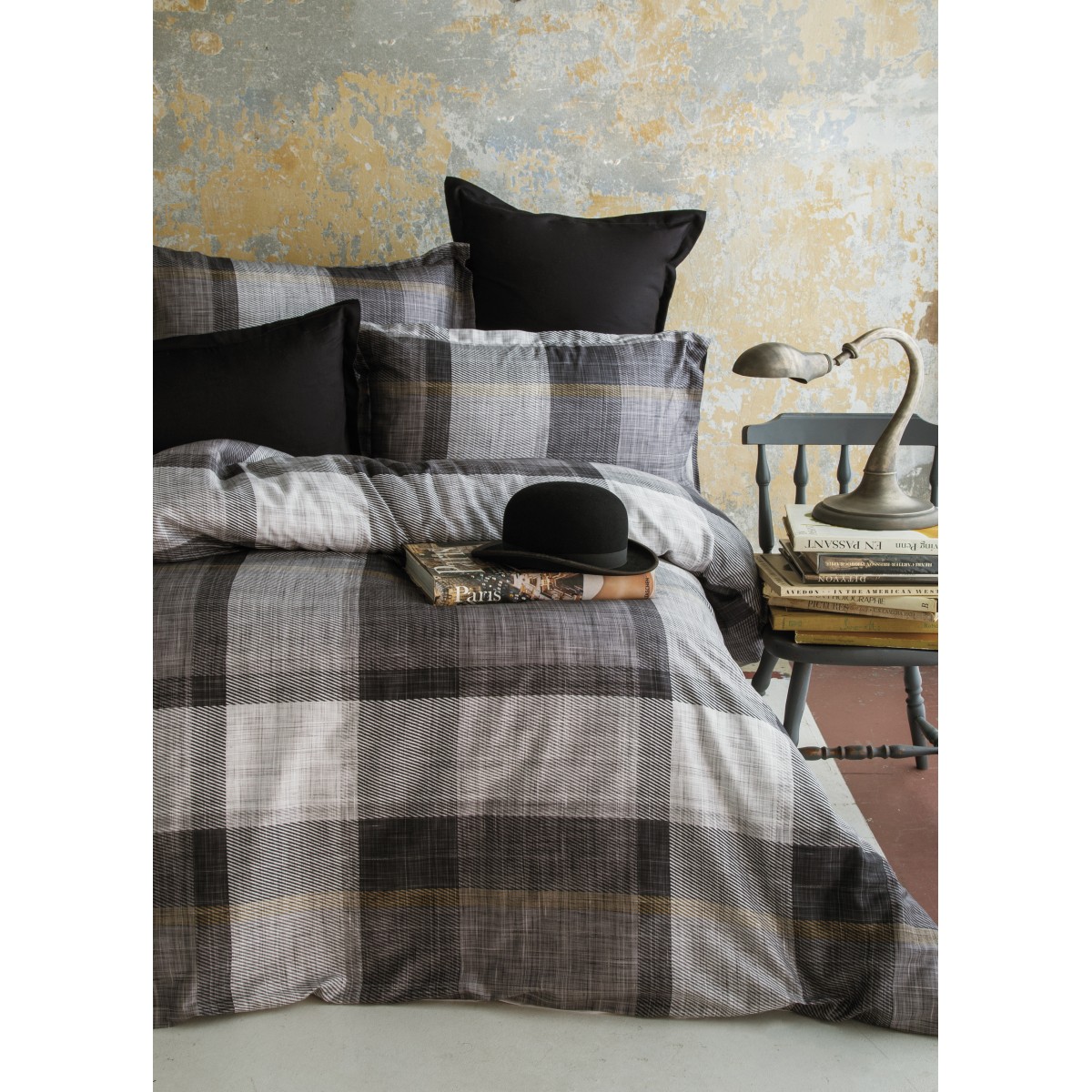 Parure de lit 240X220 cm satin de coton DUNLOE