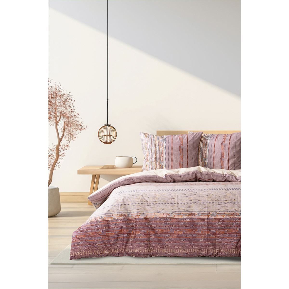 Parure de lit 100% coton EFONTE OCRE