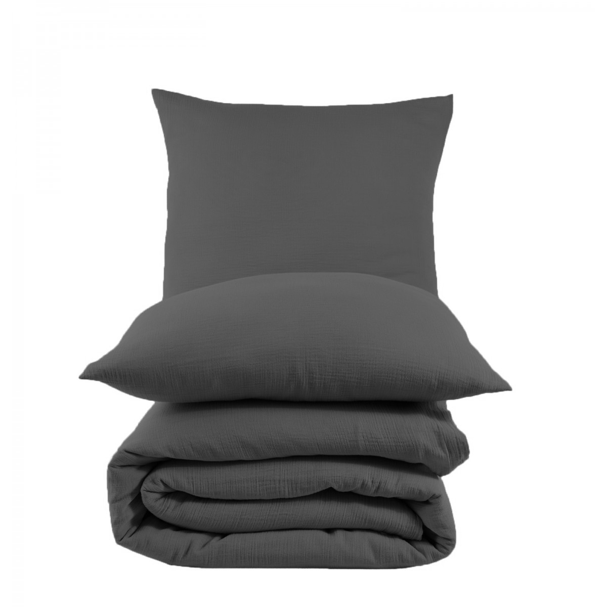 Parure de lit gaze de coton Anthracite