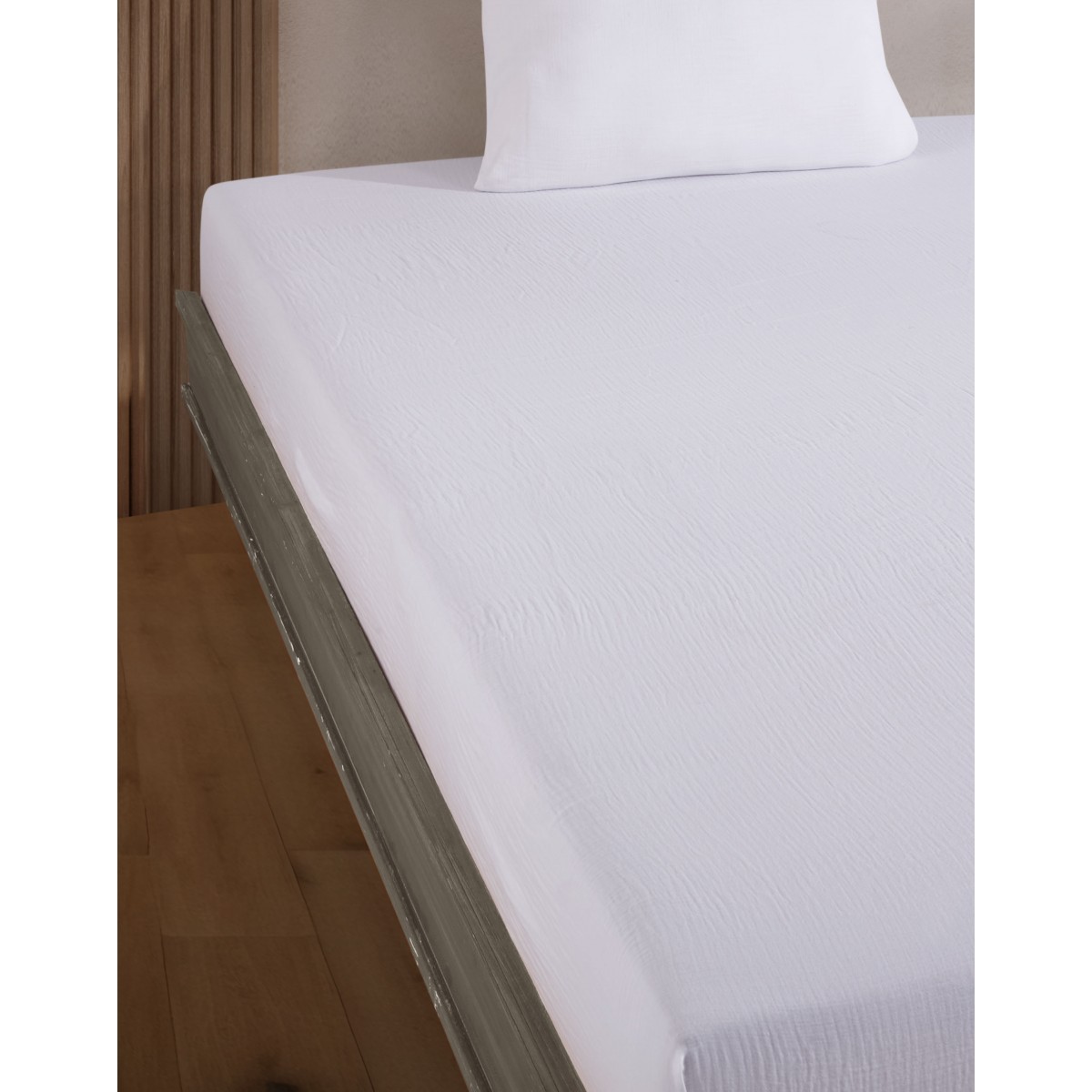 Drap housse gaze de coton Blanc