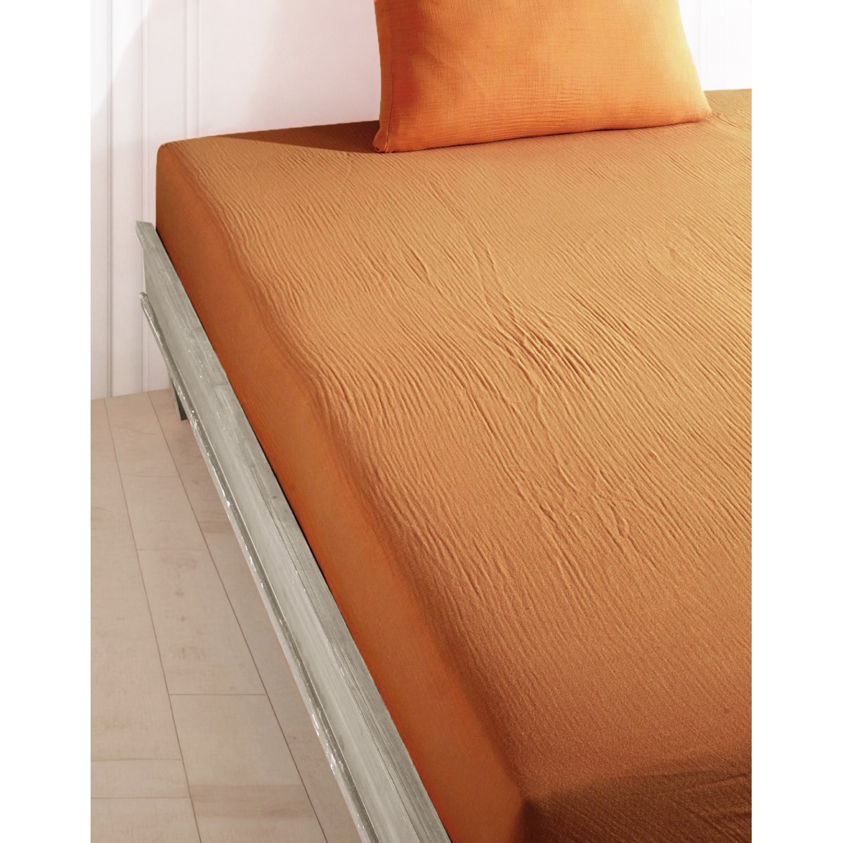 Parure de lit gaze de coton Ocre