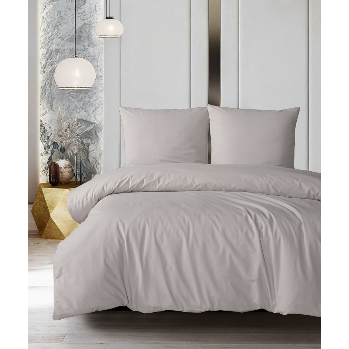 Parure de lit 100% coton BEIGE