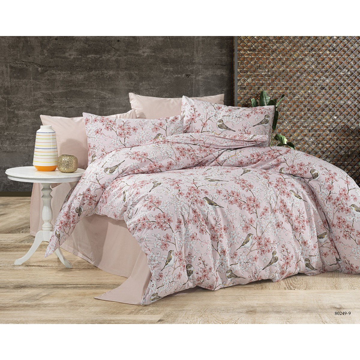 Parure de lit 100% coton PETALIA ROSE