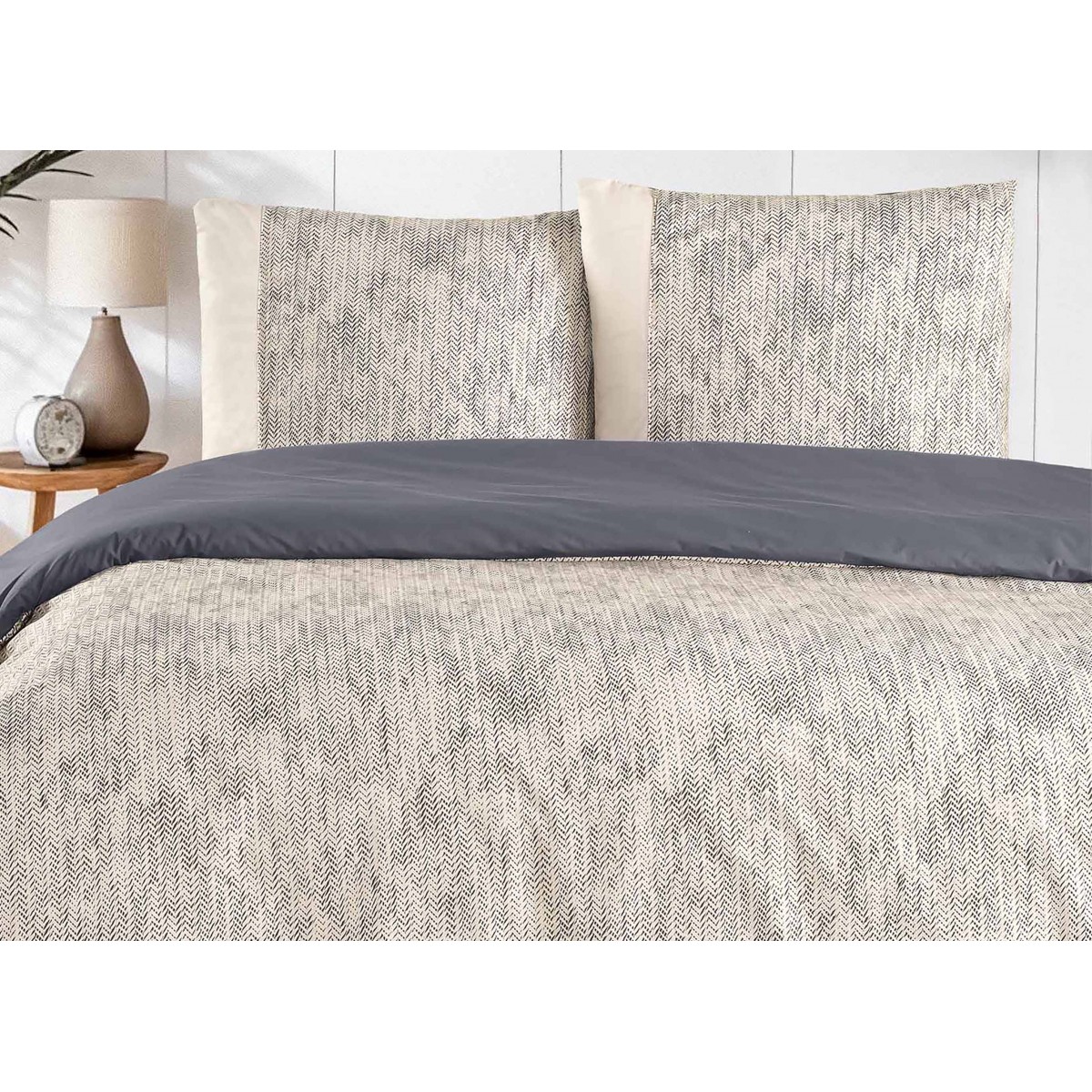Parure de lit 100% coton CLEMENT BEIGE