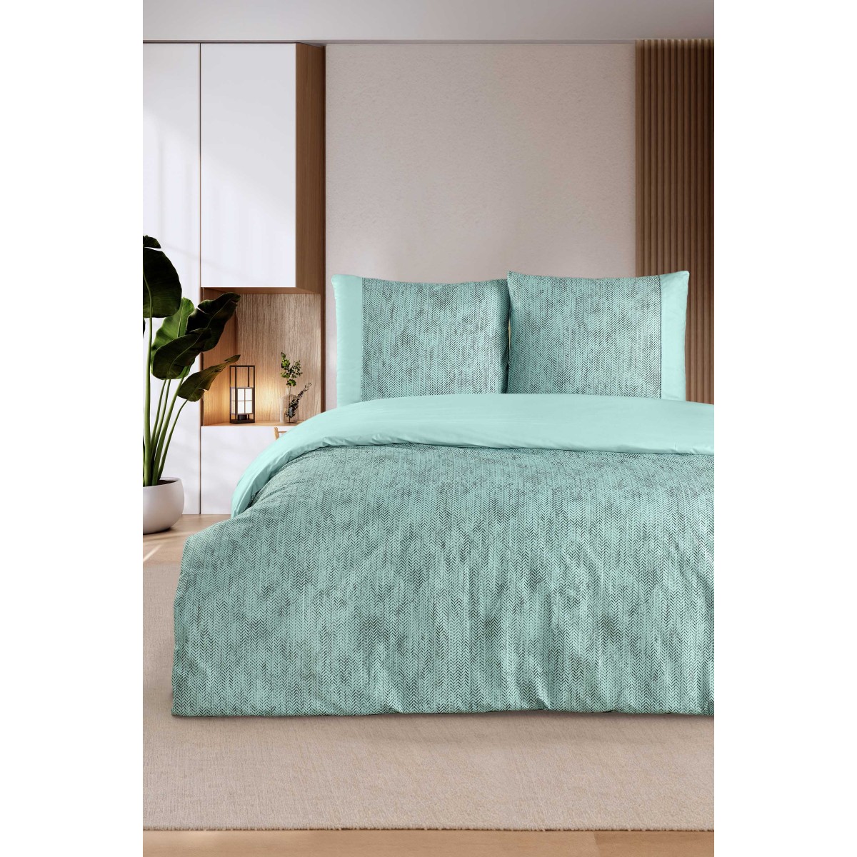 Parure de lit 100% coton CLEMENT GREEN