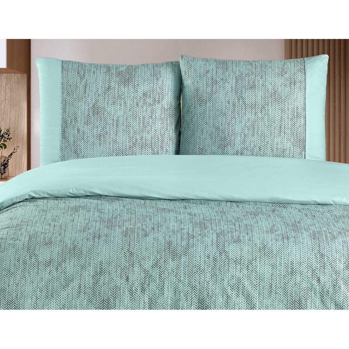 Parure de lit 100% coton CLEMENT GREEN