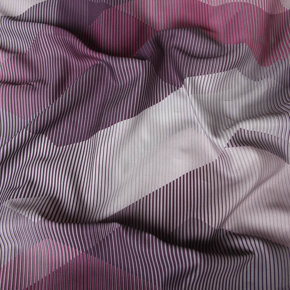 Lot de 2 Taies d'oreiller 50x70 cm satin de coton HELIX PURPLE