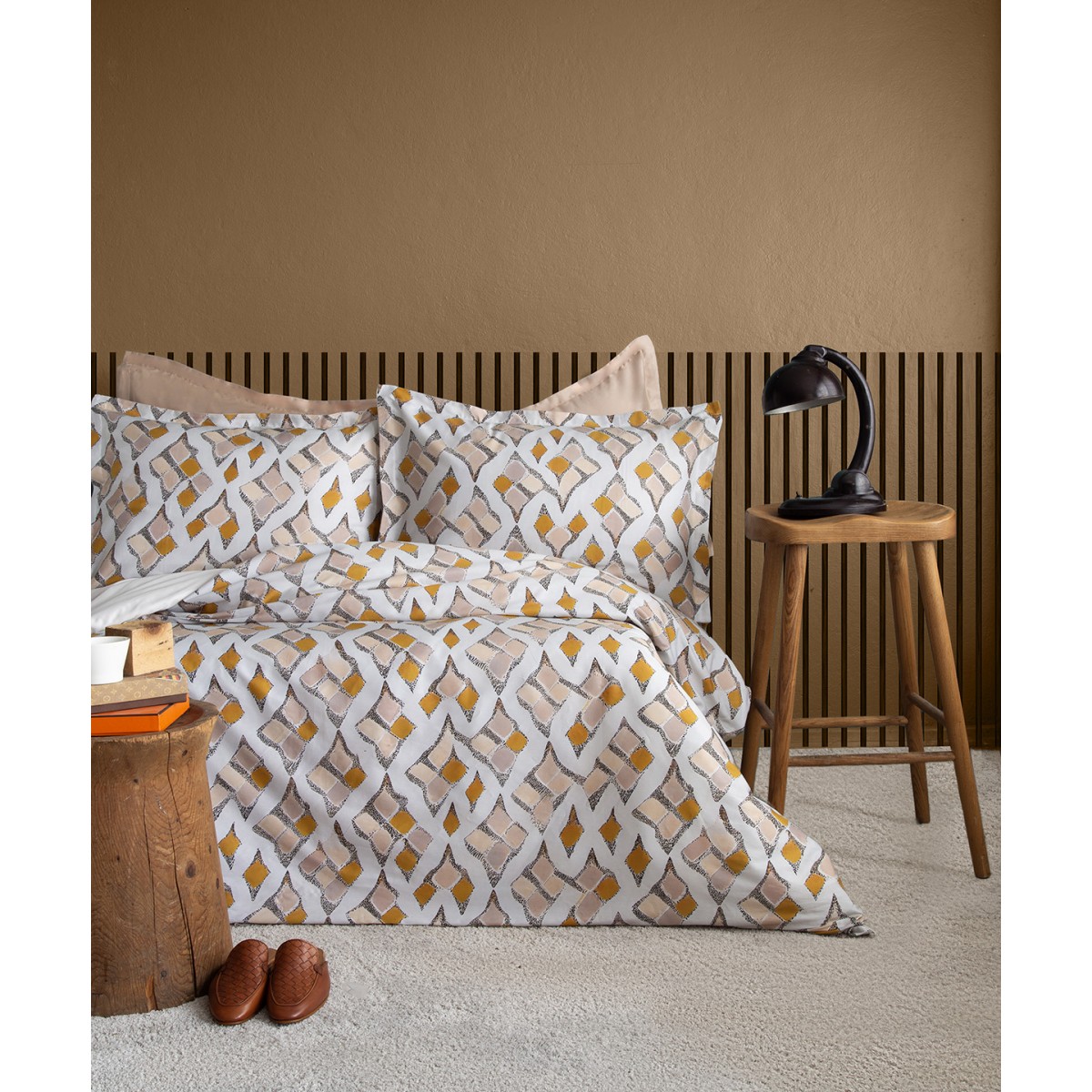 Parure de lit 240X220 cm satin de coton CRASSA