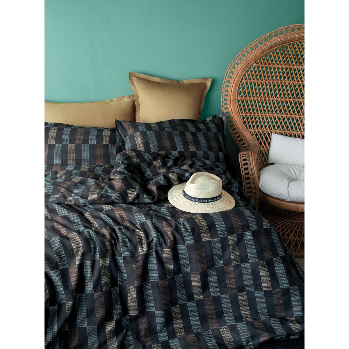 Parure de lit 240X220 cm satin de coton MARONE