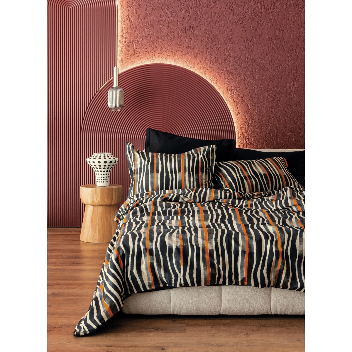 Parure de lit 240X220 cm satin de coton ZEPHRA