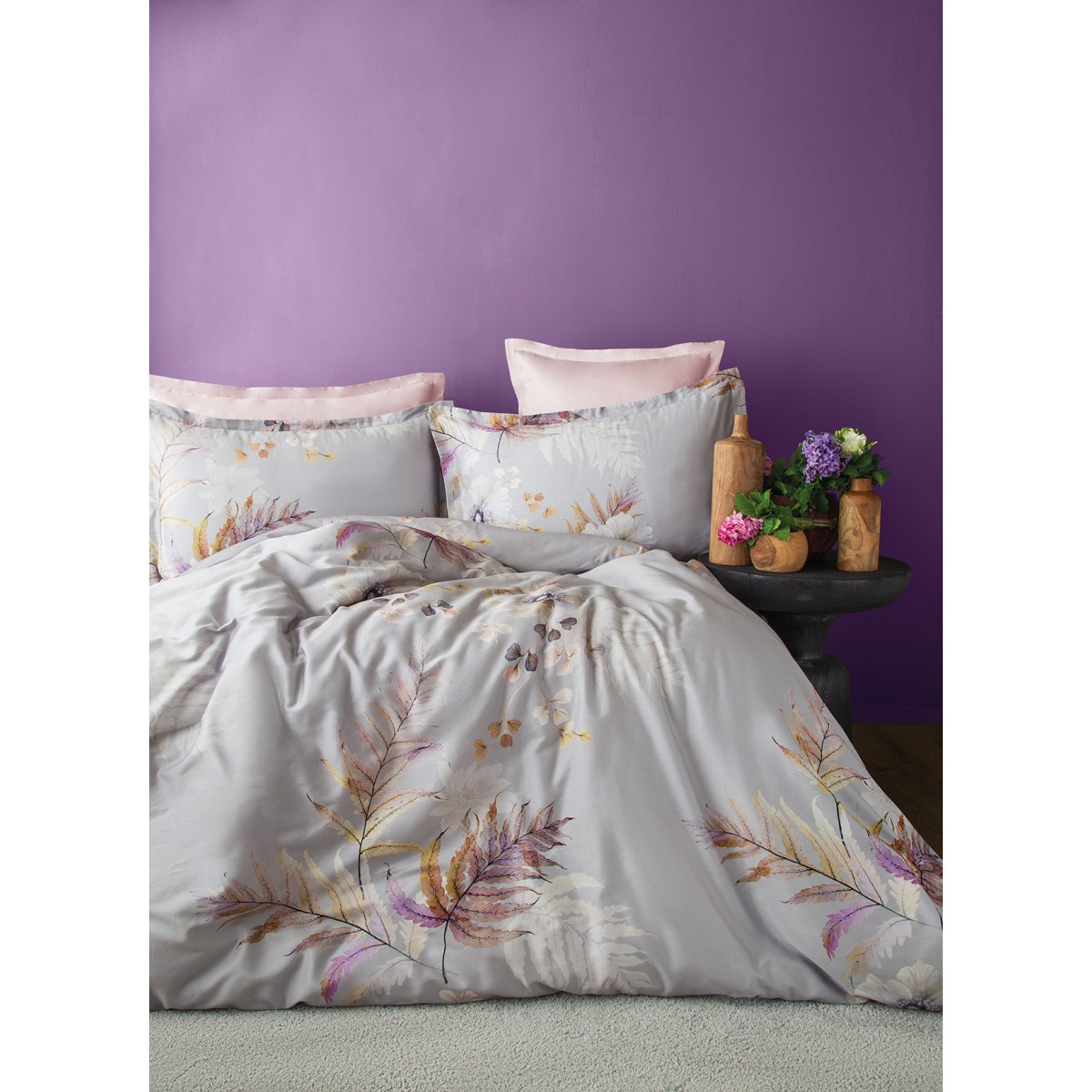 Parure de lit 240X220 cm satin de coton BRUNELLE