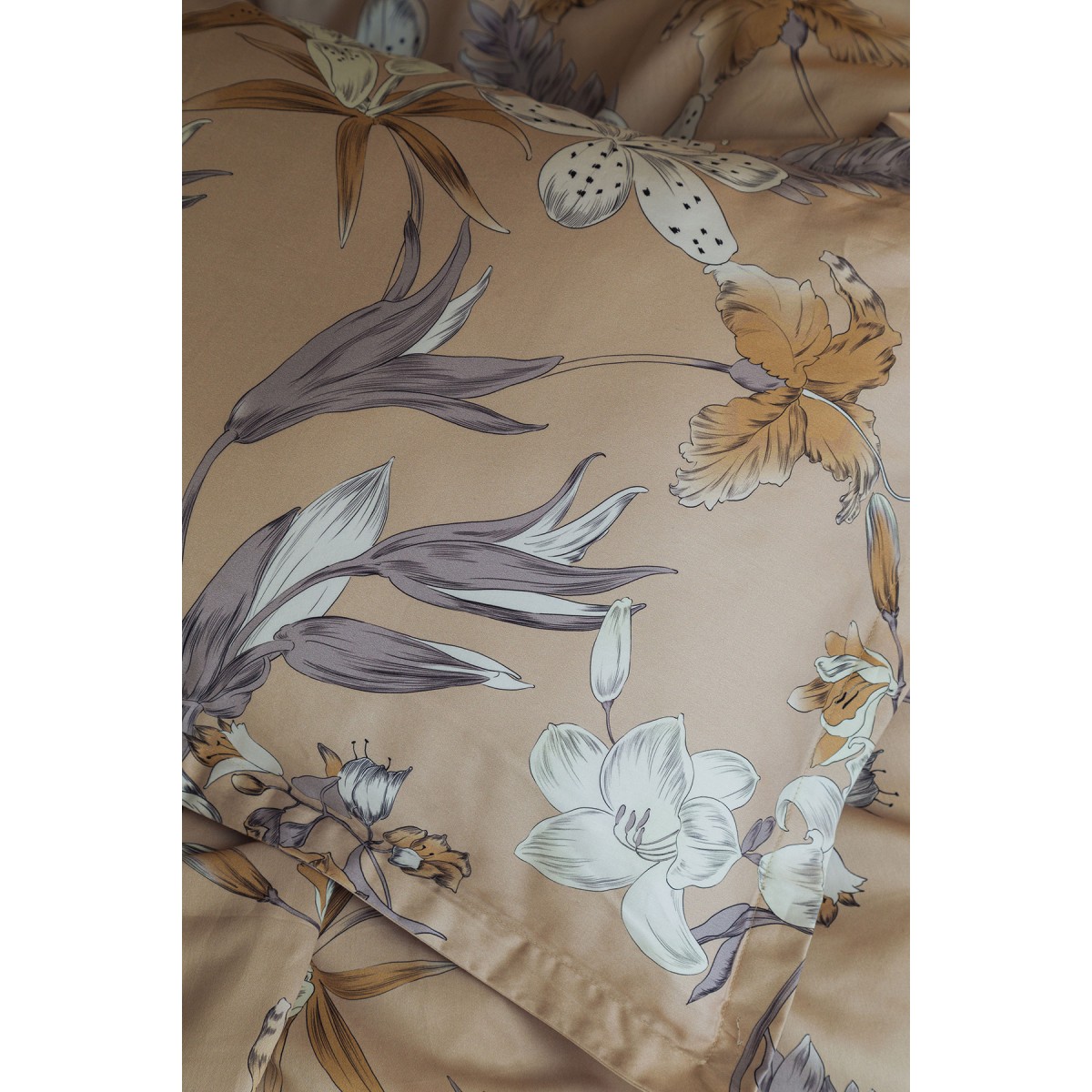 Parure de lit 240X220 cm satin de coton BOTANIST
