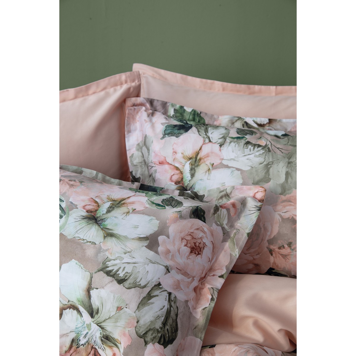 Parure de lit 240X220 cm satin de coton ROSIERE
