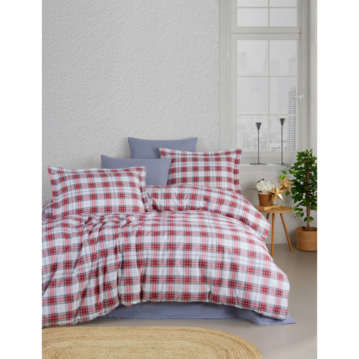 Parure de lit FLANELLE Cosy-rouge