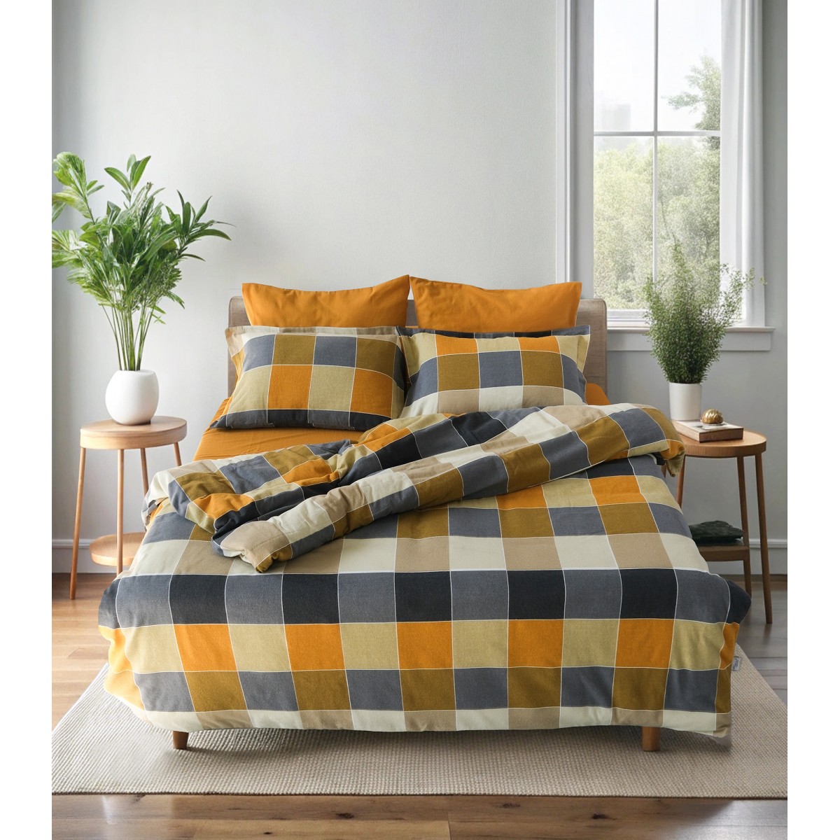 Parure de lit FLANELLE Echo-Ambre