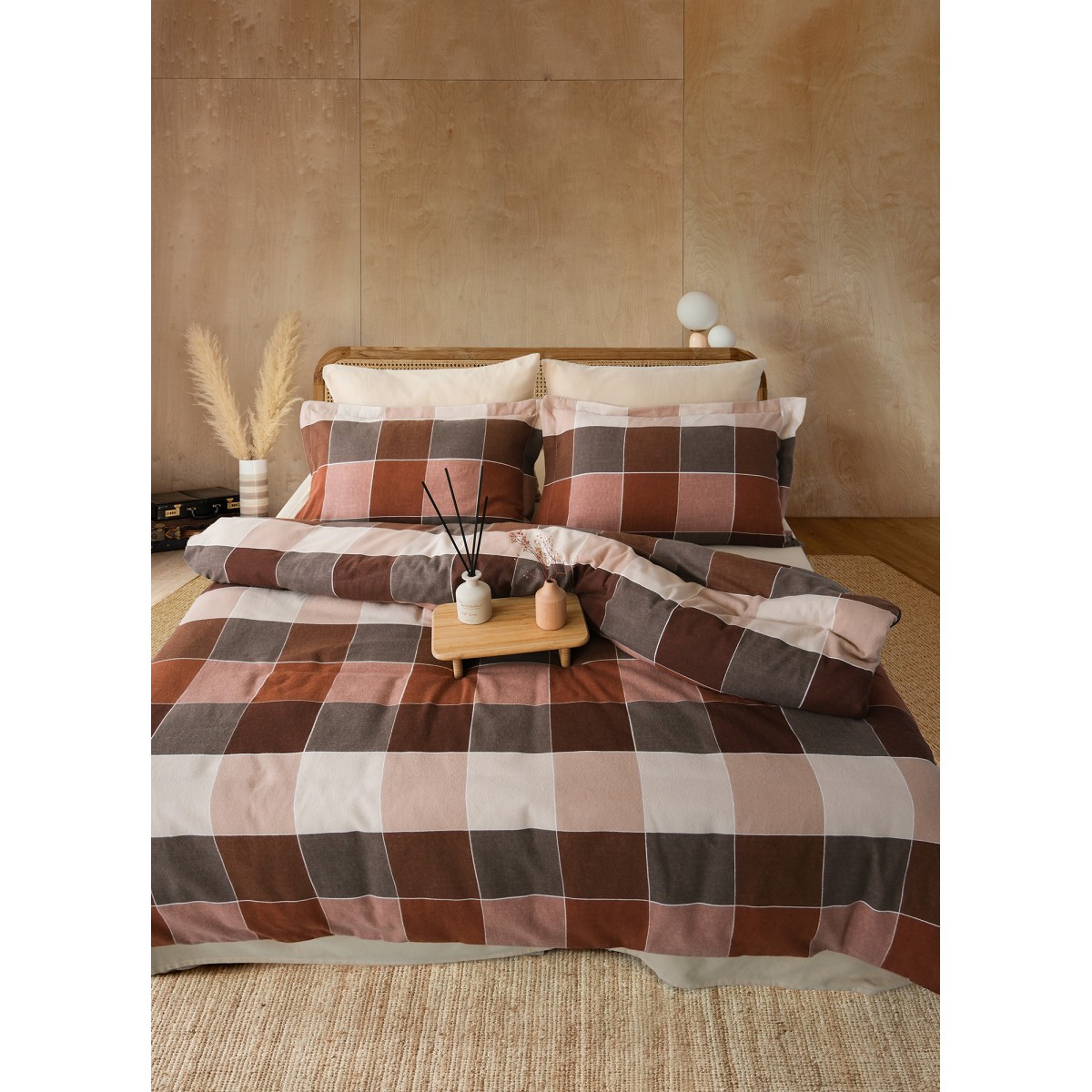 Parure de lit FLANELLE Echo-Marron