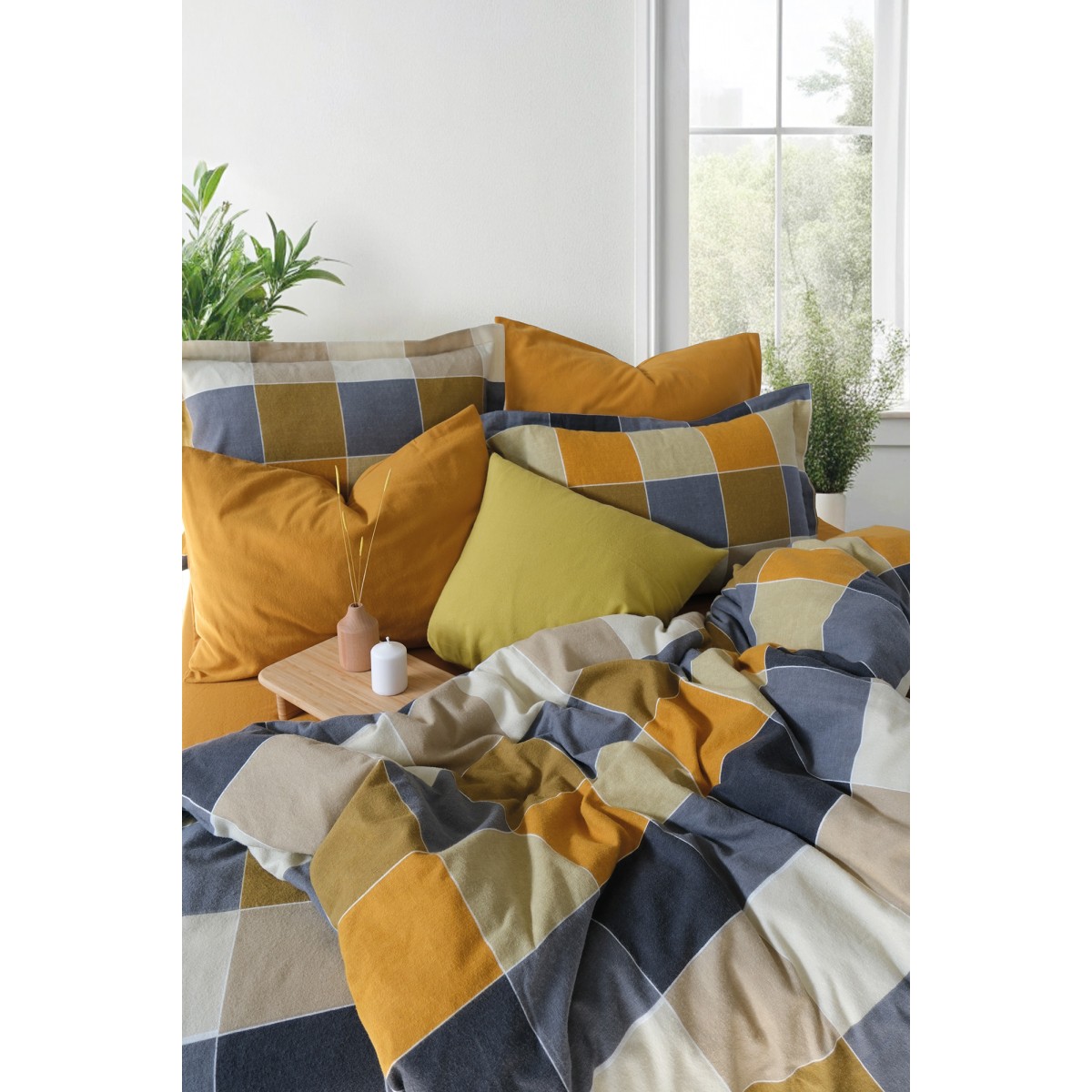 Parure de lit FLANELLE Echo-Ambre
